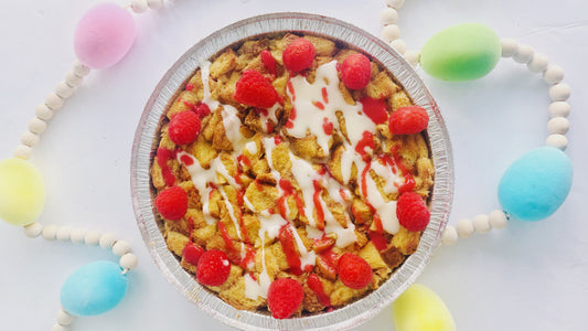 Rasberry and white chocolate  Bread Pudding